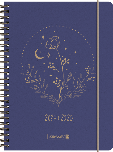 Baier & Schneider Schülerkalender Moon Flower 2024/25HC Wire-O 2S/1Woche 