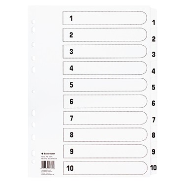 Soennecken Register 1-10 A4 vHöhe 170g Karton weiß