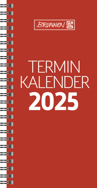 Baier & Schneider Terminkalender 780 10x21cm 2Seiten=1Woche rot, 2025
