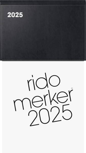 Baier & Schneider Tischkalender ridoMerker Kunststoff schwarz, 2025