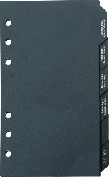 Timer-Einlage 9,3x17,2cm Kalenderregister schwarz