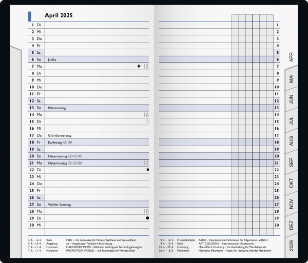 Baier & Schneider Monats-Sichtkalender 753 Kunststoff dunkelblau