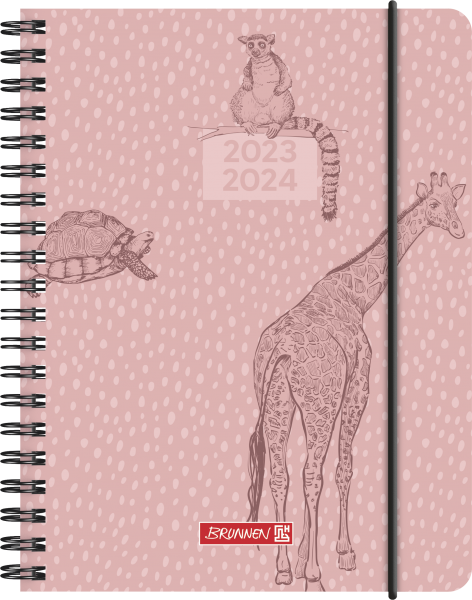 Baier & Schneider Schülerkalender 2023/24 A6 2Seiten=1Woche PP Wild Animals